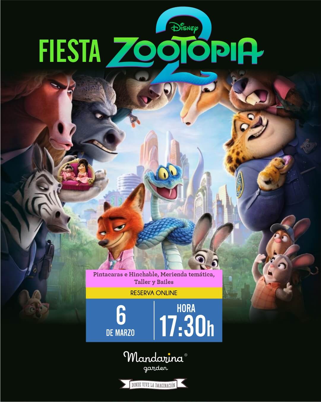 FIESTA ZOOTÓPIA 2 en Mandarina garden
